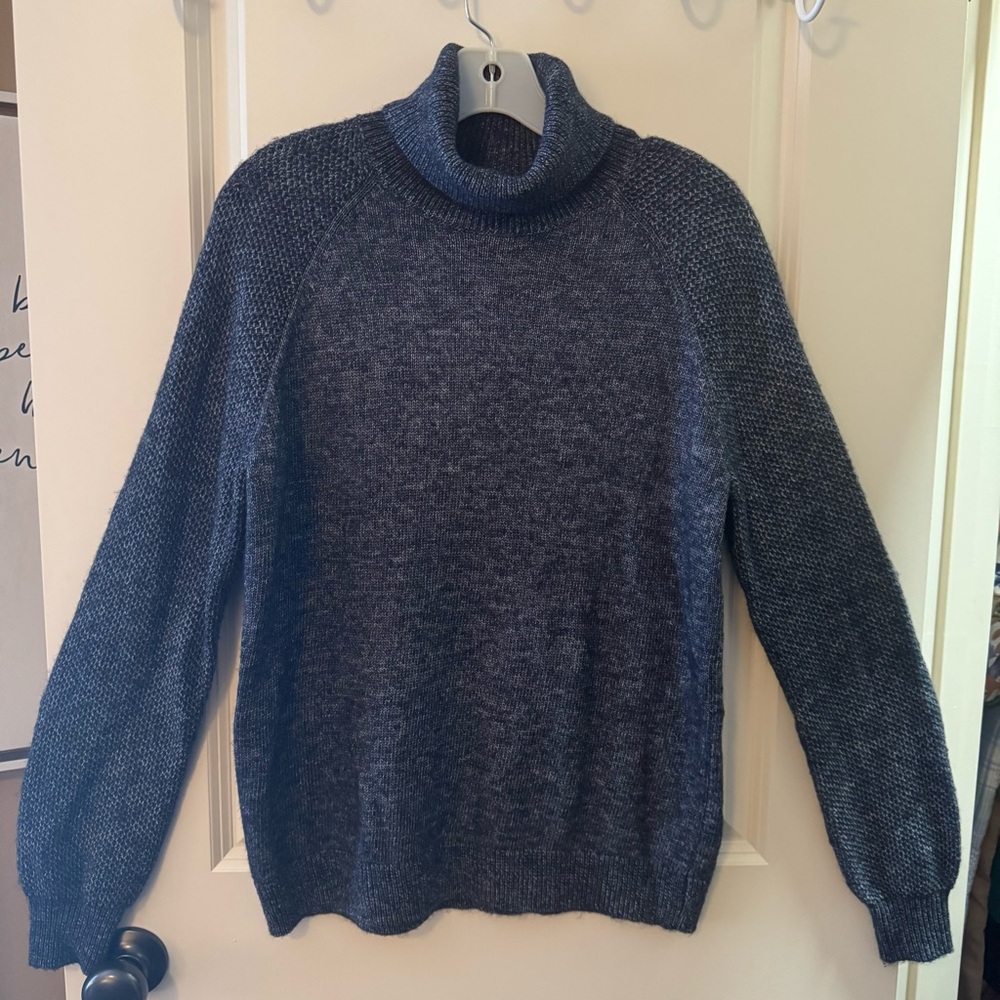 LOFT Charcoal and Navy Knit Sweater